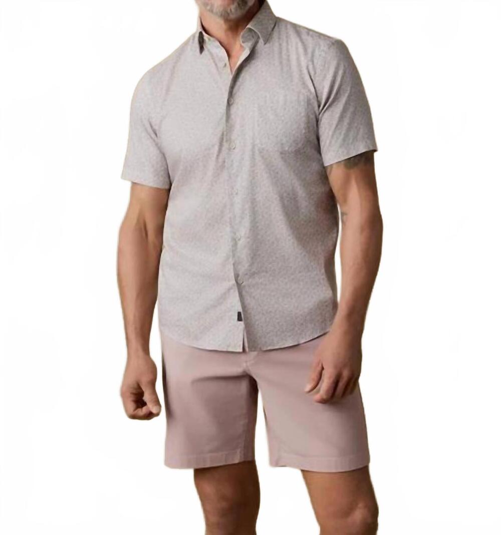 NEW FAHERTY short sleeve movement monterrey shirt in wab - wood sunray block